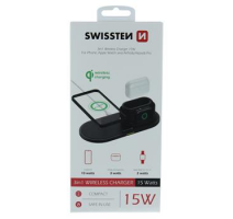 SWISSTEN WIRELESS NABÍJEČKA 3v1 ČERNÁ obrázek