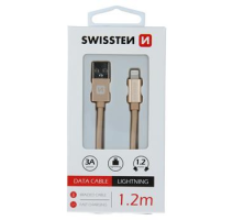 DATOVÝ KABEL SWISSTEN TEXTILE USB / LIGHTNING 1,2 M ZLATÝ obrázek