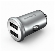 Adapter CL SWISSTEN 2x USB, 4,8A, metal stříbrná obrázek