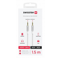 AUDIO KABEL SWISSTEN TEXTILE JACK (samec) / JACK (samec) 1,5 M BÍLÝ obrázek
