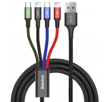 Baseus CA1T4-A01 Fast 4in1 Kabel 2x Lightning, USB-C, MicroUSB 3.5A 1.2m Black obrázek
