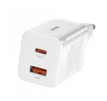 Baseus CCSUPP-E02 Super Si Quick Nabíječka USB + USB-C 30W White obrázek