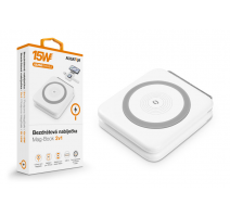 Bezdrátová nabíječka ALIGATOR Mag-Book 2v1, určeno pro MagSafe a nabíjení Apple Watch, 15W, bílá obrázek