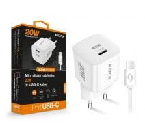 Chytrá síťová nabíječka ALIGATOR Mini, Power Delivery 20W, USB-C/USB-C kabel, bílá obrázek