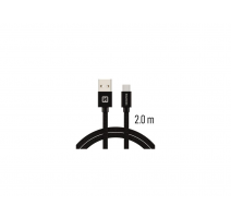 Data kabel SWISSTEN Texile USB-C 2,0 m, černá  obrázek