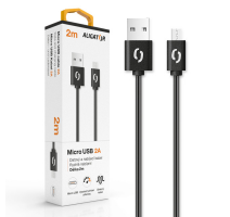 Datový kabel ALIGATOR 2A micro USB 2m, černý obrázek