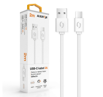 Datový kabel ALIGATOR 2A USB-C 2m, bílý obrázek