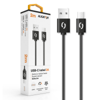 Datový kabel ALIGATOR 2A USB-C 2m, černý obrázek