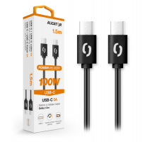 Datový kabel ALIGATOR POWER 100W, USB-C/USB-C 5A, 1,5m černý obrázek