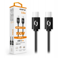 Datový kabel ALIGATOR POWER 100W, USB-C/USB-C 5A, 2,5m černý obrázek