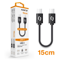 Datový kabel ALIGATOR POWER USB-C/USB-C 15cm, černý obrázek
