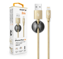 Datový kabel ALIGATOR PREMIUM 2A, Lightning 2m zlatý obrázek