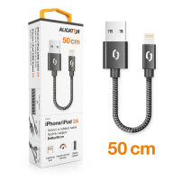 Datový kabel ALIGATOR PREMIUM 2A, Lightning 50cm černý obrázek