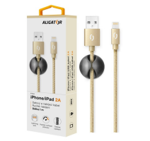 Datový kabel ALIGATOR PREMIUM 2A, Lightning zlatý obrázek