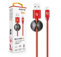 Datový kabel ALIGATOR PREMIUM 2A, Micro USB 2m červený obrázek