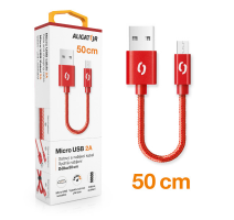 Datový kabel ALIGATOR PREMIUM 2A, Micro USB 50cm červený obrázek