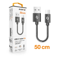 Datový kabel ALIGATOR PREMIUM 2A, USB-C 50cm černý obrázek