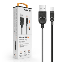Datový kabel ALIGATOR pro outdoorové telefony, microUSB 2A, černý, krabička obrázek