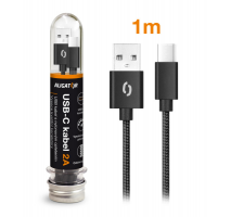 Datový kabel ALIGATOR TUBA 2A, USB-C černý obrázek