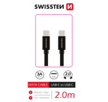 DATOVÝ KABEL SWISSTEN TEXTILE USB-C / USB-C 2,0 M ČERNÝ obrázek