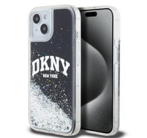 DKNY Liquid Glitter Arch Logo Zadní Kryt pro iPhone 15 Black obrázek