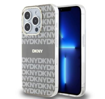 DKNY PC/TPU Repeat Pattern Tonal Stripe Magsafe Zadní Kryt pro iPhone 14 Pro Max Beige obrázek