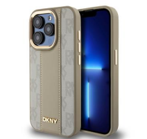 DKNY PU Leather Checkered Pattern Magsafe Zadní Kryt pro iPhone 15 Pro Beige obrázek