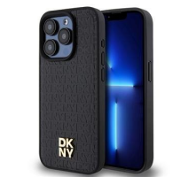 DKNY PU Leather Repeat Pattern Stack Logo Magsafe Zadní Kryt pro iPhone 14 Pro Max Black obrázek