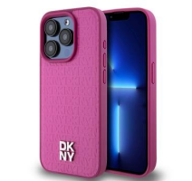 DKNY PU Leather Repeat Pattern Stack Logo Magsafe Zadní Kryt pro iPhone 15 Pro Max Pink obrázek
