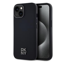 DKNY PU Leather Stack Logo Magsafe Zadní Kryt pro iPhone 15 Black obrázek
