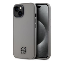 DKNY PU Leather Stack Logo Magsafe Zadní Kryt pro iPhone 15 Grey obrázek