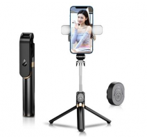 Držák, stativ, selfie tyč s LED světlem SSTR-20 Bluetooth, černá obrázek