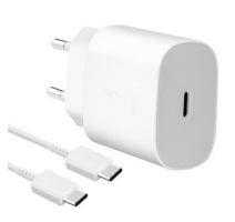 EP-TA800EWE + EP-DG980BWE Samsung 25W Cestovní nabíječka + USB-C/USB-C Datový Kabel White (OOB Bulk) obrázek