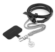 Guess Crossbody Popruh PU 4G Chain with Charm Silver/Black obrázek