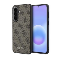 Guess PU 4G Metal Classic Logo Zadní Kryt pro Samsung Galaxy A57 Brown obrázek