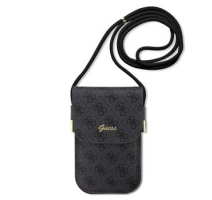 Guess PU 4G Metal Logo Script Phone Bag Black obrázek