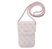 Guess PU 4G Metal Logo Script Phone Bag Pink obrázek