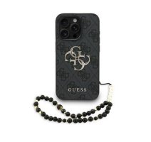 Guess PU 4G Metal Logo Strap Zadní Kryt pro iPhone 15 Pro Max Black obrázek