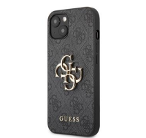 Guess PU 4G Metal Logo Zadní Kryt pro iPhone 13 Grey obrázek