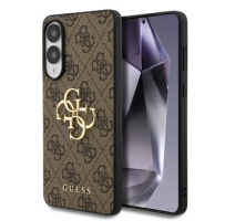 Guess PU 4G Metal Logo Zadní Kryt pro Samsung Galaxy S25 Edge Brown obrázek