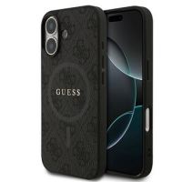 Guess PU Leather 4G Colored Ring MagSafe Zadní Kryt pro iPhone 17 Black obrázek