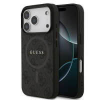 Guess PU Leather 4G Colored Ring MagSafe Zadní Kryt pro iPhone 17 Pro Black obrázek