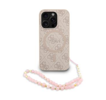 Guess PU Leather 4G Colored Ring Strap MagSafe Zadní Kryt pro iPhone 15 Pro Max Pink obrázek