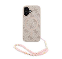Guess PU Leather 4G Colored Ring Strap MagSafe Zadní Kryt pro iPhone 16 Pink obrázek