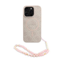 Guess PU Leather 4G Colored Ring Strap MagSafe Zadní Kryt pro iPhone 16 Pro Max Pink obrázek