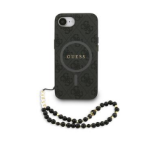 Guess PU Leather 4G Colored Ring Strap MagSafe Zadní Kryt pro iPhone 16e Black obrázek