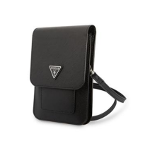 Guess PU Saffiano Triangle Logo Phone Bag Black obrázek