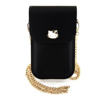Hello Kitty PU Metal Logo Leather Wallet Phone Bag Black obrázek