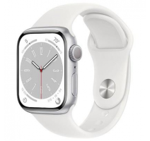 Hodinky Apple Watch Series 8 GPS 45mm Silver, White Sport Band pásek (2022) obrázek