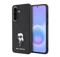 Karl Lagerfeld Fixed Glitter Metal Ikonik Zadní Kryt pro Samsung Galaxy A57 Black obrázek